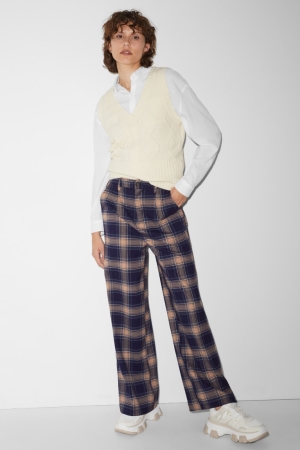C&A Clockhouse Cloth High Taille Weite Leg Recycled Hosen Damen Blau | LKFEY-0263