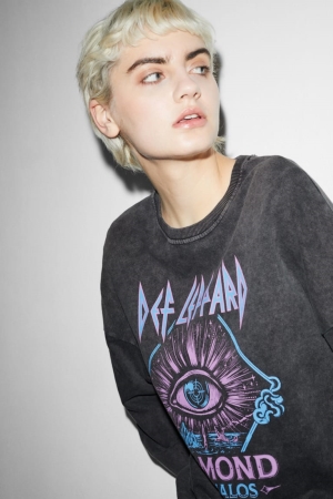 C&A Clockhouse Def Leppard Sweatshirts Damen Schwarz | CSYLM-3174