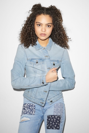 C&A Clockhouse Denim Jacke Damen Blau Hellblau | DIXTK-7159