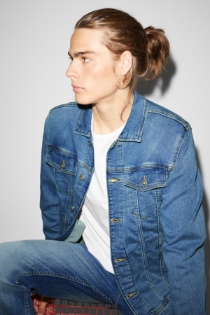 C&A Clockhouse Denim Jacke Herren Blau Hellblau | VHGOR-0431