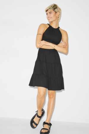 C&A Clockhouse Fit & Flare Kleider Damen Schwarz | DXNSI-5379