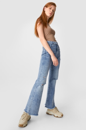 C&A Clockhouse Flared High Taille Jeans Damen Blau Hellblau | GMBWO-1250