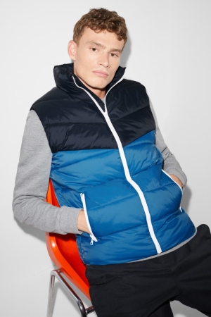 C&A Clockhouse Gesteppt Gilet Recycled Jacke Herren Blau | WYJAI-9730