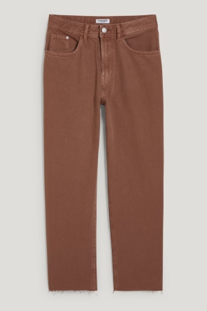 C&A Clockhouse High Taille Gerade Fit Hosen Damen Beige | LGDAN-3419