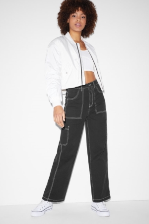 C&A Clockhouse High Taille Weite Leg Hosen Damen Schwarz | CLXPB-4297
