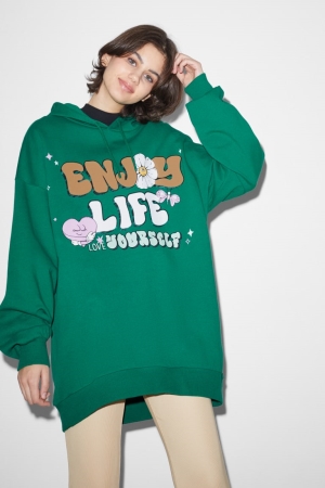 C&A Clockhouse Hoodie Damen Grün | MHGWE-9614