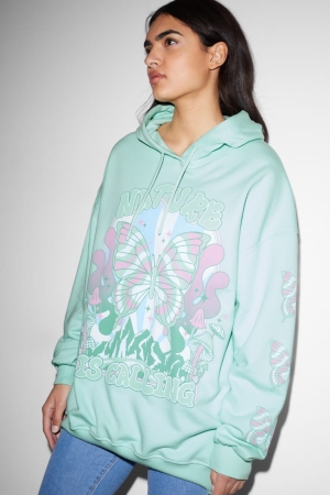 C&A Clockhouse Hoodie Damen Mintfarben Grün | QWMGI-5290