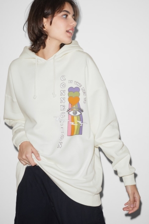 C&A Clockhouse Hoodie Damen Weiß | MOUZN-1564