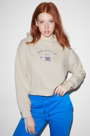 C&A Clockhouse Hoodie Damen Weiß | RCYTN-6249
