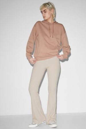 C&A Clockhouse Jersey Kompfort Fit Hosen Damen Hellbeige | ZHWUB-4560