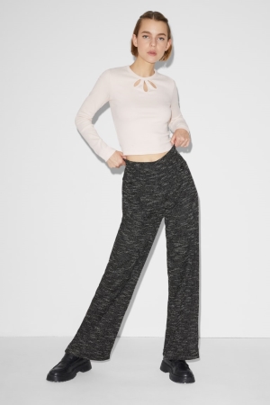 C&A Clockhouse Jersey Loose Fit Hosen Damen Schwarz | ILXBC-1076