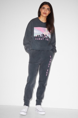 C&A Clockhouse Joggers Hosen Damen Dunkelgrau | OTVDP-1854
