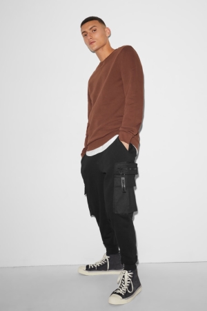 C&A Clockhouse Joggers Hosen Herren Schwarz | ACWTZ-8512