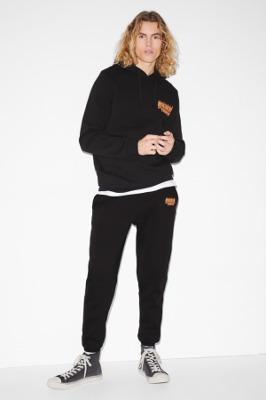 C&A Clockhouse Joggers Stranger Things Hosen Herren Schwarz | SZOCL-8653