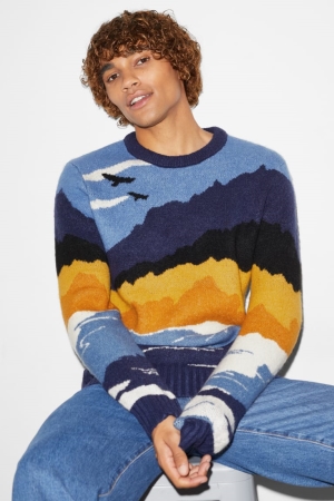 C&A Clockhouse Jumper Herren Blau Hellblau | THVGC-1578