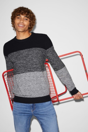C&A Clockhouse Jumper Herren Schwarz Grau | YAGDE-8207