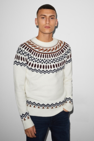 C&A Clockhouse Jumper Herren Weiß | EQOUA-9713