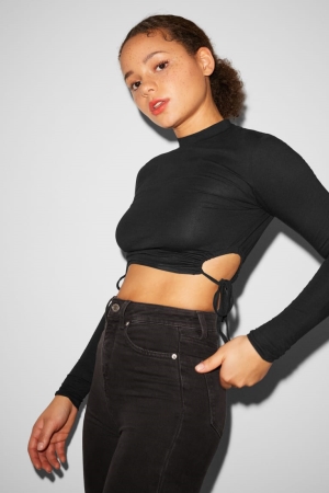 C&A Clockhouse Long Sleeve Oberteile Damen Schwarz | JCEHP-5421