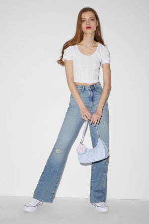 C&A Clockhouse Loose Fit High Taille Jeans Damen Blau Hellblau | JCPKS-5048
