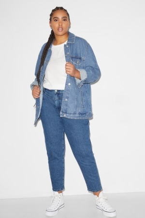 C&A Clockhouse Mom High Taille Jeans Damen Blau | HWUPT-5897