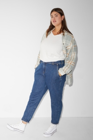 C&A Clockhouse Mom High Taille Recycled Jeans Damen Blau | YTKCG-6021