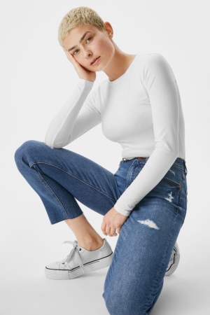 C&A Clockhouse Mom Organic Baumwoll Recycled Jeans Damen Blau | SIBWG-6517
