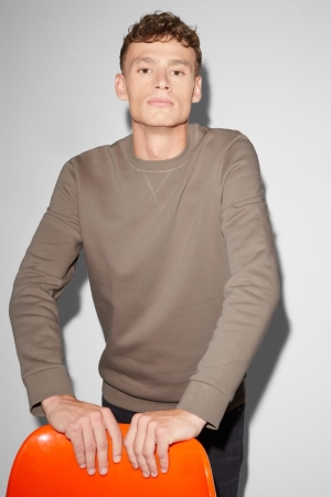 C&A Clockhouse Multipack Of 2 Sweatshirts Herren Schwarz Beige | DHWCF-3509