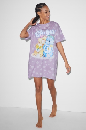 C&A Clockhouse NightCare Bears Nachtwäsche Damen Lila | HQZIX-2675
