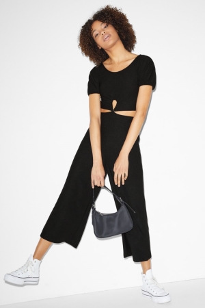 C&A Clockhouse Overall Damen Schwarz | CSRVL-1439