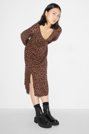 C&A Clockhouse Patterned Kleider Damen Braun | PFLRH-4957