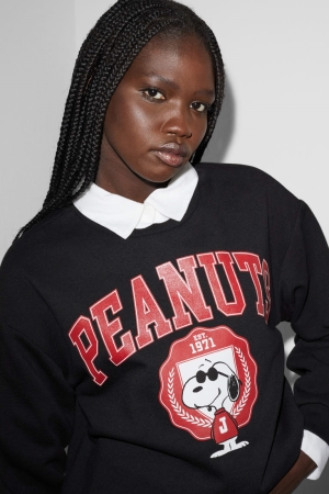 C&A Clockhouse Peanuts Sweatshirts Damen Schwarz | FONVA-9146