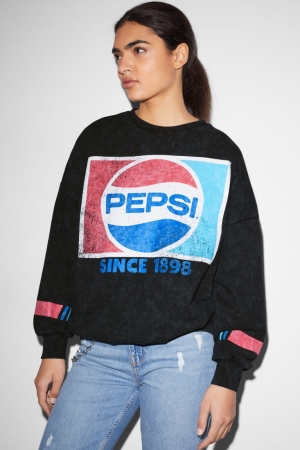 C&A Clockhouse Pepsi Sweatshirts Damen Schwarz | UFRGA-9412