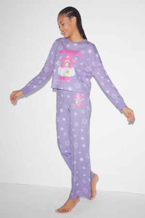 C&A Clockhouse Pyjama Care Bears Nachtwäsche Damen Lila | MENQA-2145