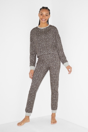 C&A Clockhouse Pyjama Patterned Oberteile Damen Braun Beige | WAJRI-4257