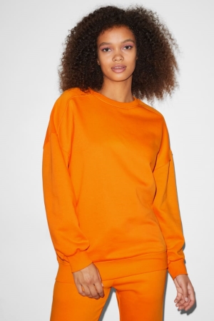 C&A Clockhouse Recycled Sweatshirts Damen Orange | QVIHO-8157