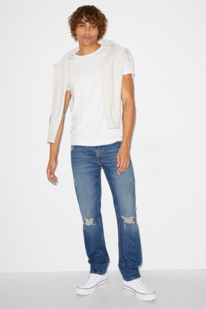 C&A Clockhouse Regular Recycled Jeans Herren Blau | JYVFW-1397