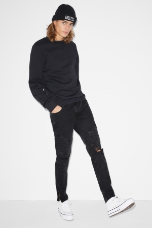 C&A Clockhouse Schlank Lycra® Jeans Herren Schwarz | FTLBS-5317