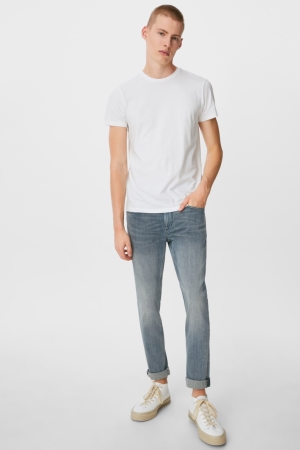 C&A Clockhouse Schlank Lycra® Jeans Herren Blau Grau | OHEPG-9240