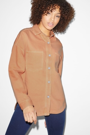C&A Clockhouse Shacket Jacke Damen Orange | OYCJX-6875