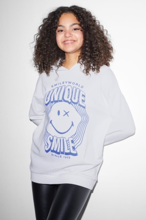 C&A Clockhouse Smileyworld® Hoodie Damen Weiß | ENLAS-0546