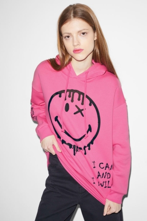 C&A Clockhouse Smileyworld® Hoodie Damen Rosa | JQSTM-8063