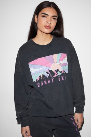 C&A Clockhouse Sweatshirts Damen Dunkelgrau | FBGRL-7103