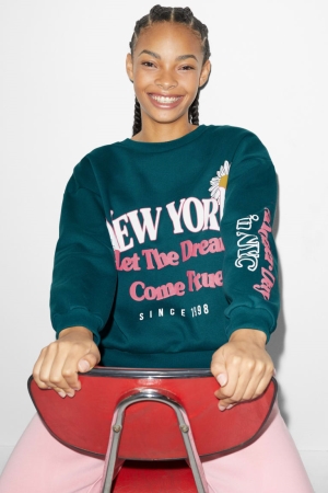 C&A Clockhouse Sweatshirts Damen Dunkelgrün | WEVRK-1036