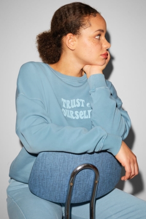 C&A Clockhouse Sweatshirts Damen Hellblau | FWVYE-0625
