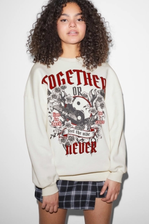 C&A Clockhouse Sweatshirts Damen Weiß | FRPHA-0419