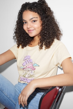 C&A Clockhouse T-shirts Damen Hellbeige | ICWQR-6073