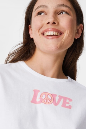 C&A Clockhouse T-shirts Damen Weiß | DTBIW-3961