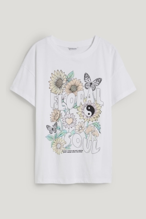 C&A Clockhouse T-shirts Damen Weiß | NGECT-5418