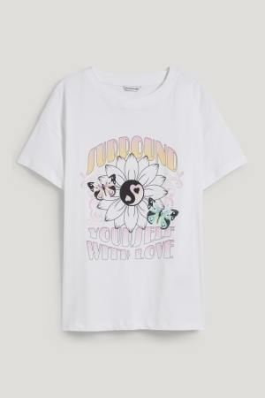 C&A Clockhouse T-shirts Damen Weiß | XASFO-8965
