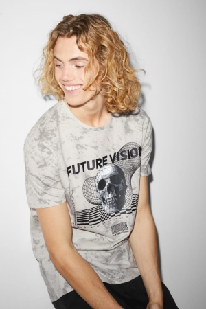 C&A Clockhouse T-shirts Herren Grau | SXTEJ-2395